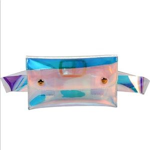 Hologram iridescent fanny pack rave belt purse